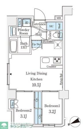 アジールコート山手動坂の物件間取画像
